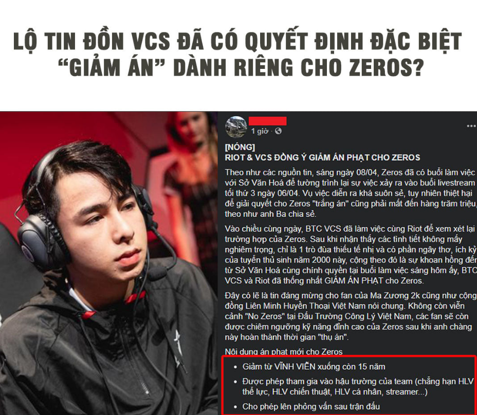 vcs giảm án zeros