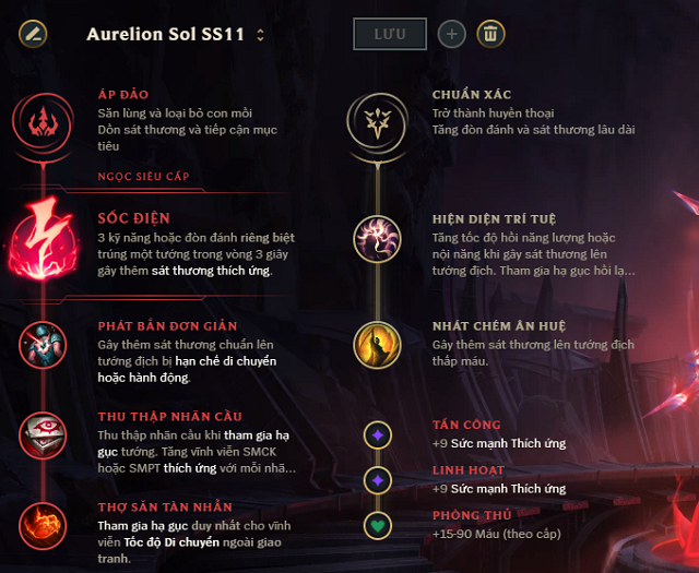 Bảng ngọc Aurelion Sol mới nhất