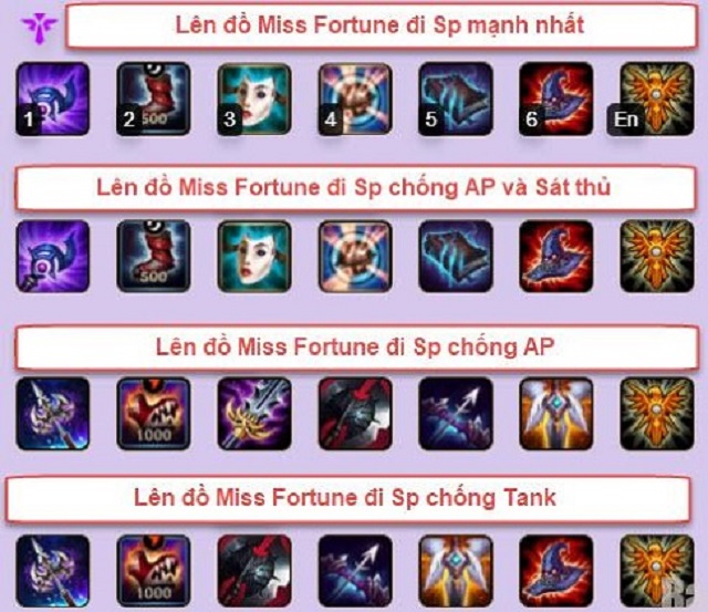 Chi tiết cách lên đồ cho Miss Fortune trong Tốc Chiến