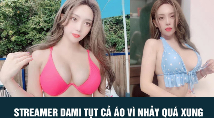 streamer dami tụt áo